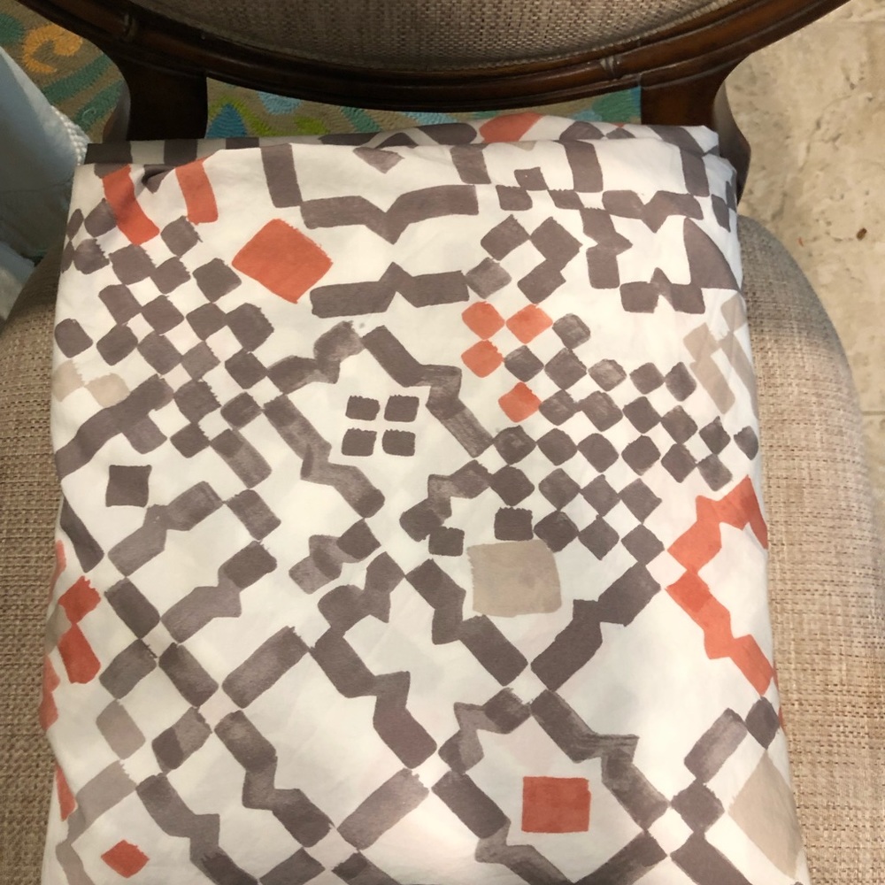 King Size West Elm Duvet cover, Modern Geometric